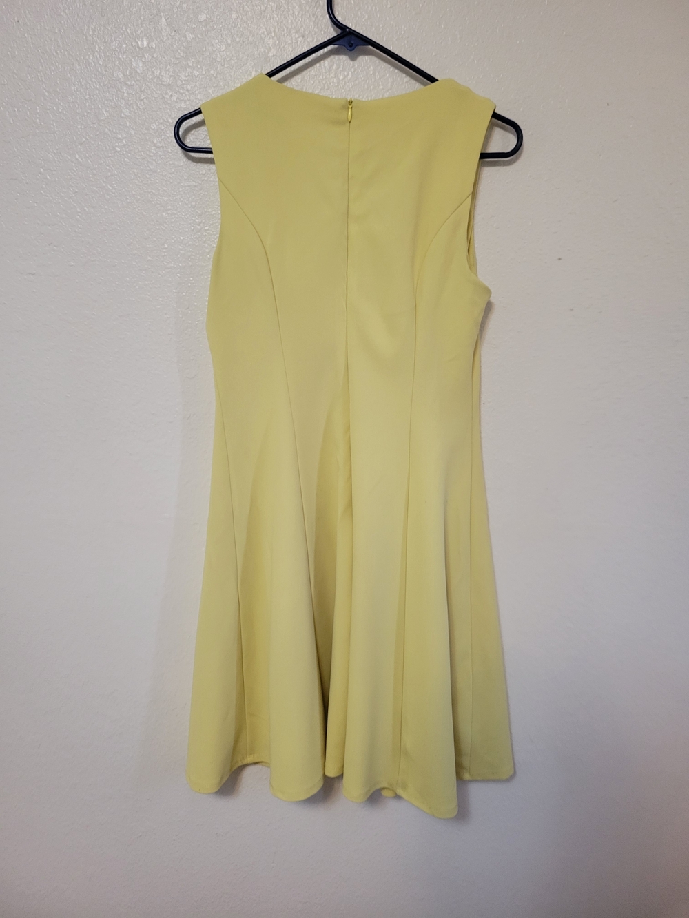 Alyx Pale Yellow Sleeveless Mini Dress with Cutout Neckline - Picture 4 of 4